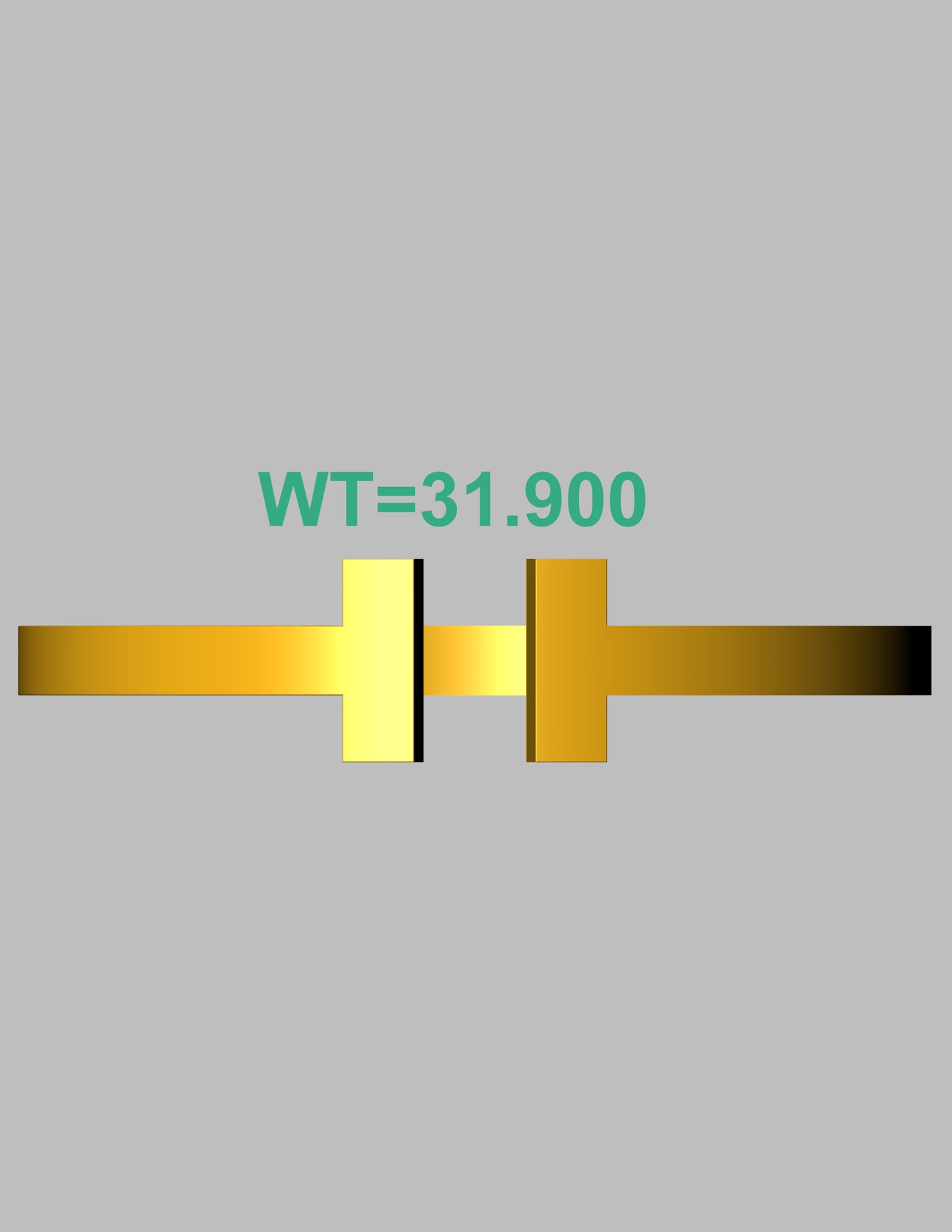 Tiffany T1 Open Bangle Inspired CAD Sleek Gold Design with Interlocking T Bar Ends
