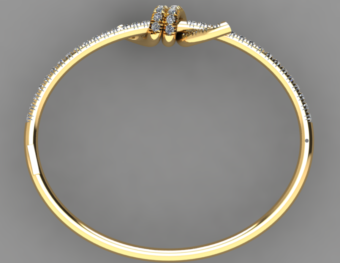 Tiffany Inspired Diamond Knot Bangle CAD File With Hidden Clasp Lock Mechanism