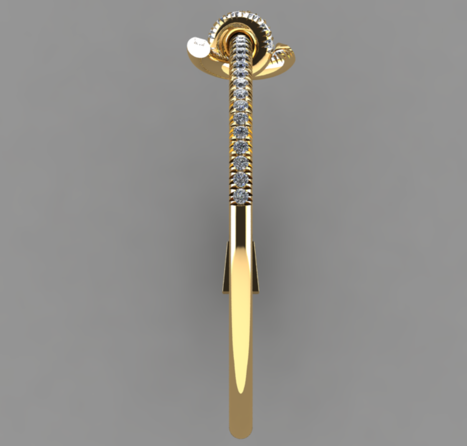 Tiffany Inspired Diamond Knot Bangle CAD File With Hidden Clasp Lock Mechanism