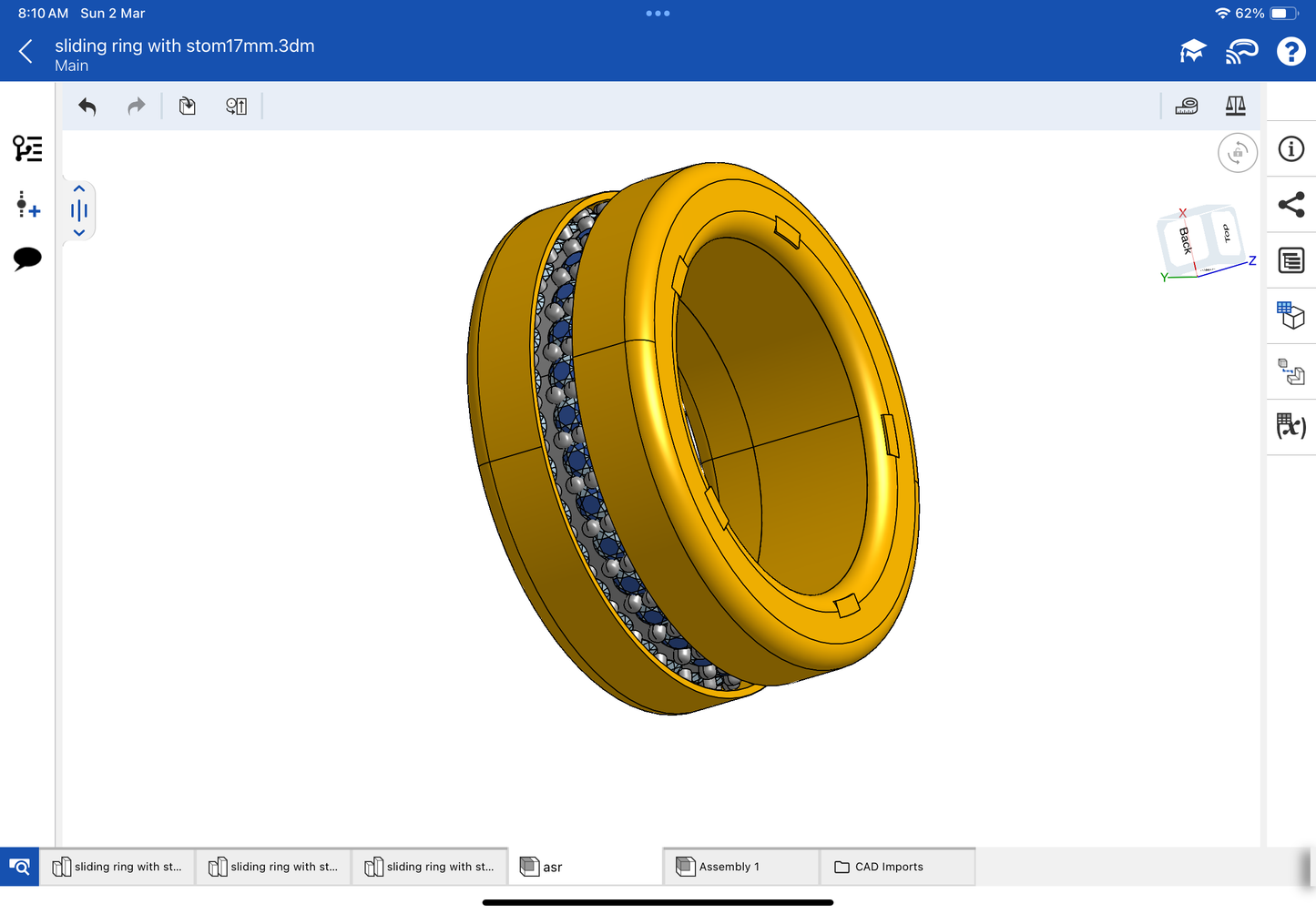 Stone colour, changing mechanism ring CAD file, 3DM file and STL file