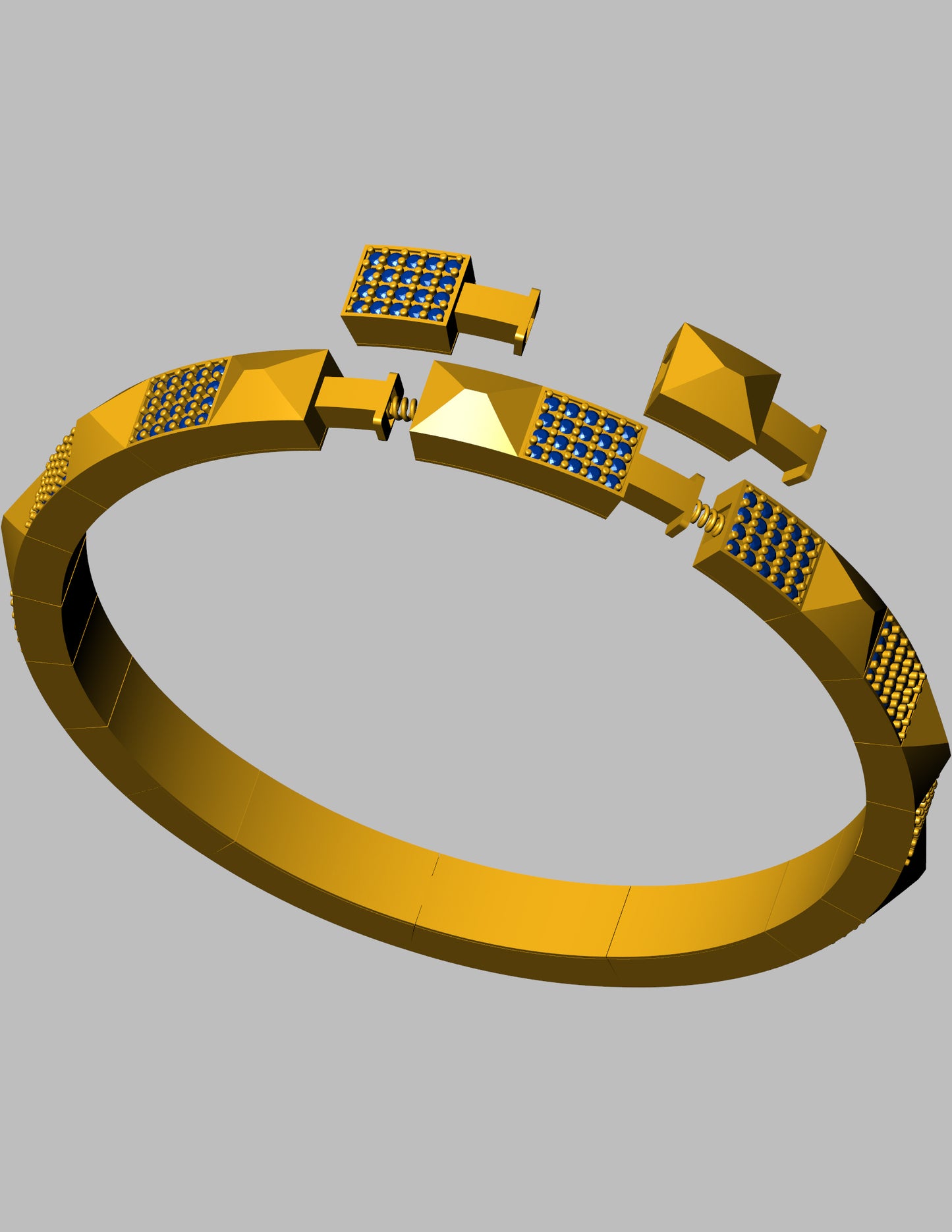Geometric Pyramid Stretchable Bracelet CAD Design