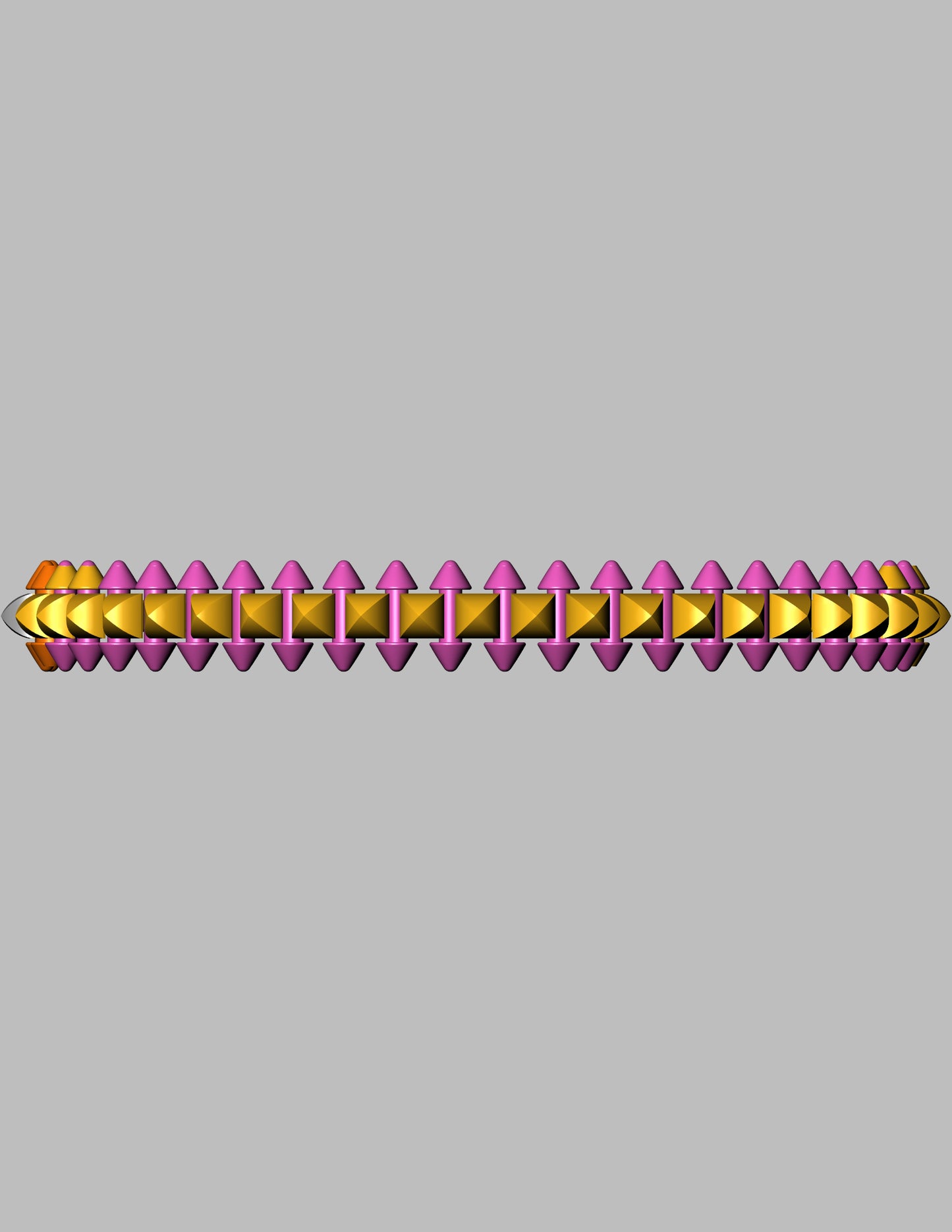Cartier Inspired Clash Style Gem Bangle CAD Bold Spiked Dome Bracelet Hidden Clasp