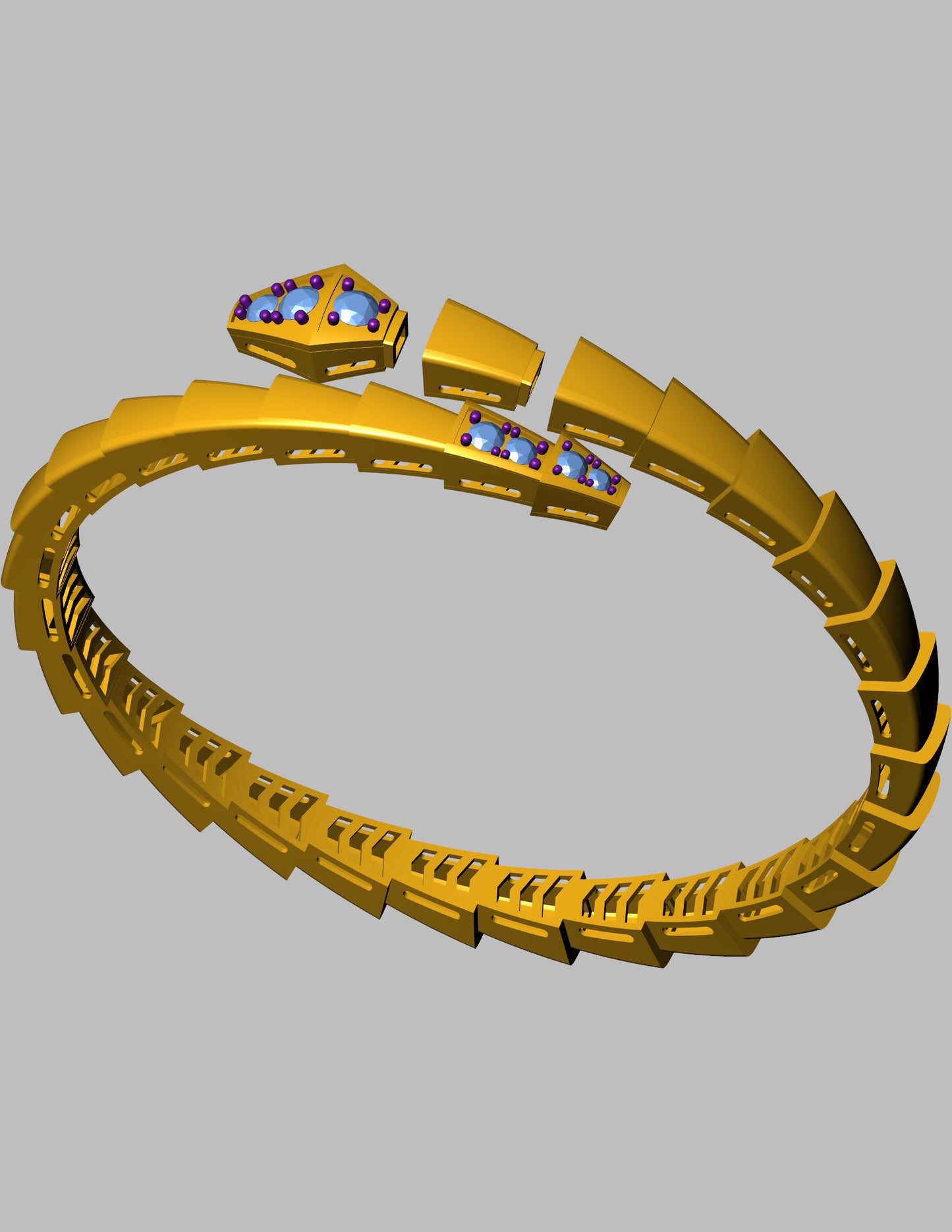Bvlgari Serpenti Inspired Tension Fit Bracelet CAD Design