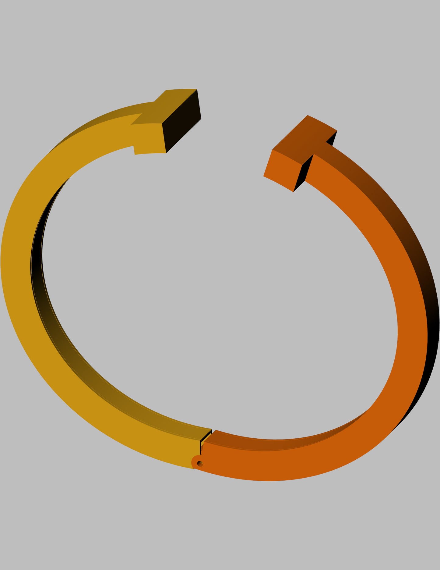Tiffany T1 Open Bangle Inspired CAD Sleek Gold Design with Interlocking T Bar Ends