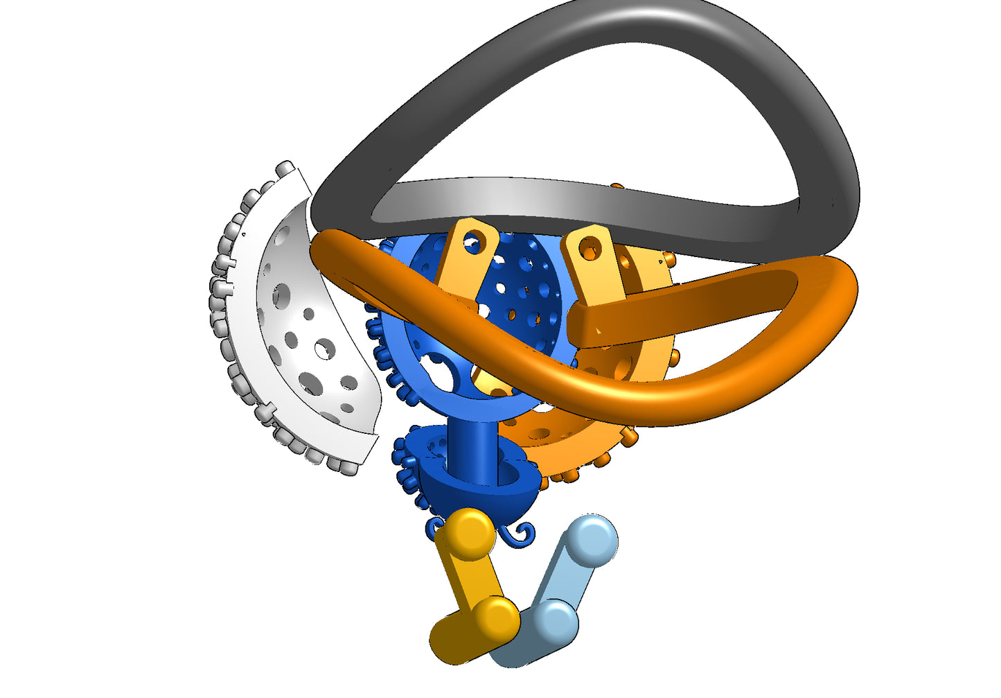 Wings opening and closing mechanism ring CAD file 3DM file