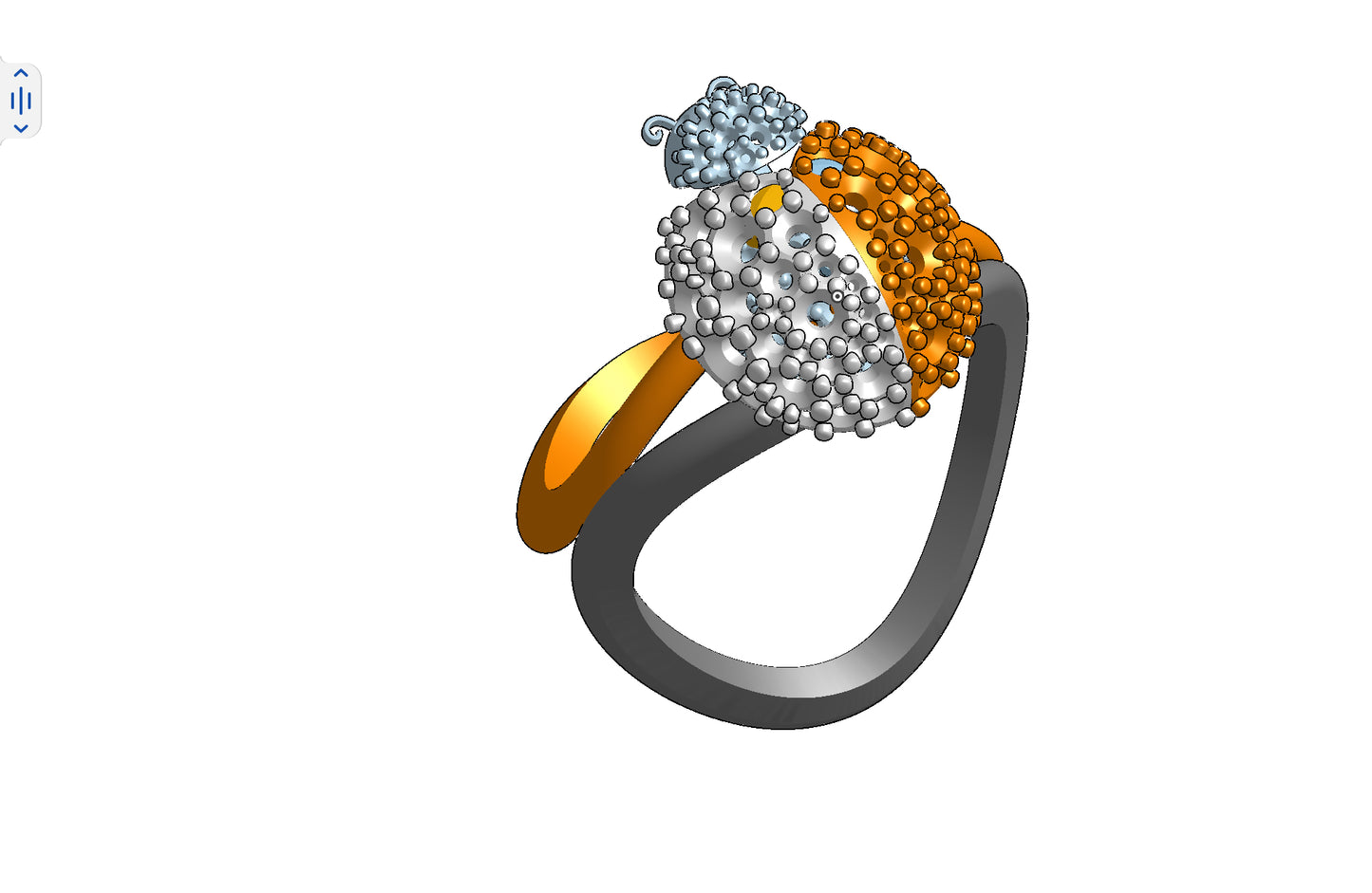 Wings opening and closing mechanism ring CAD file 3DM file