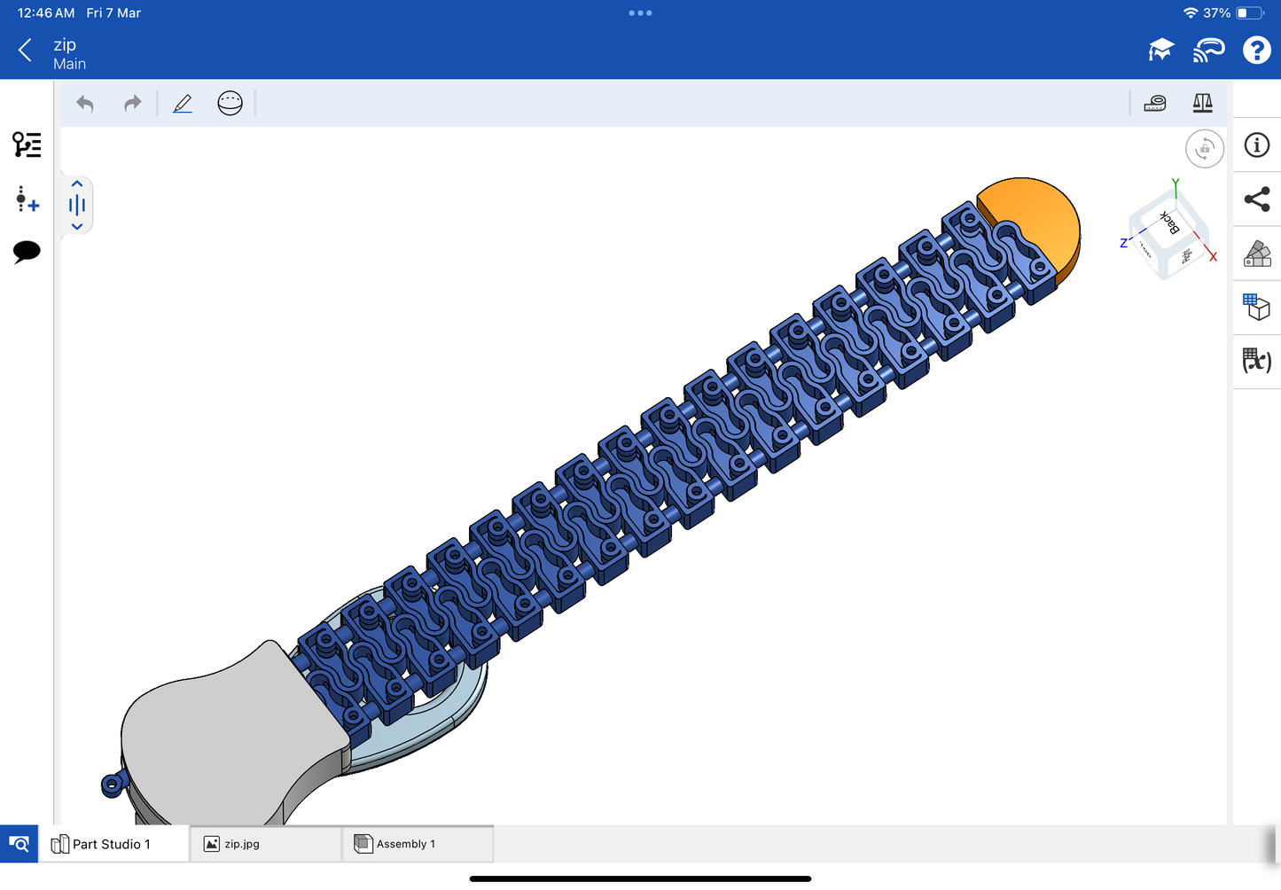 Zip necklace CAD file 3DM file