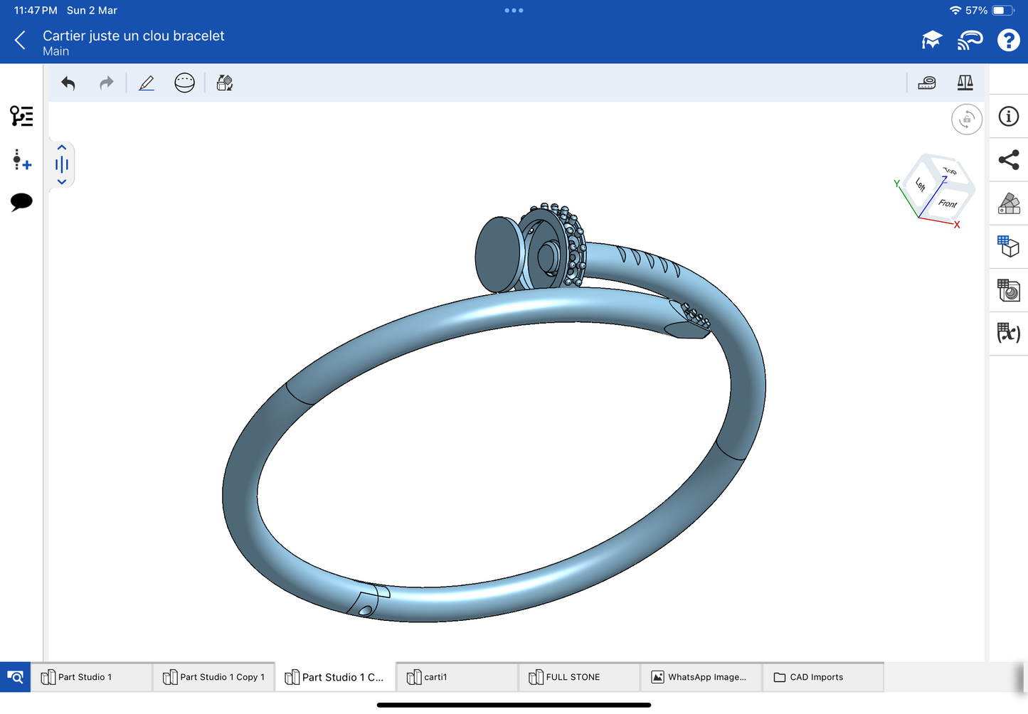 Cartier juste un clou bracelet CAD file 3DM file