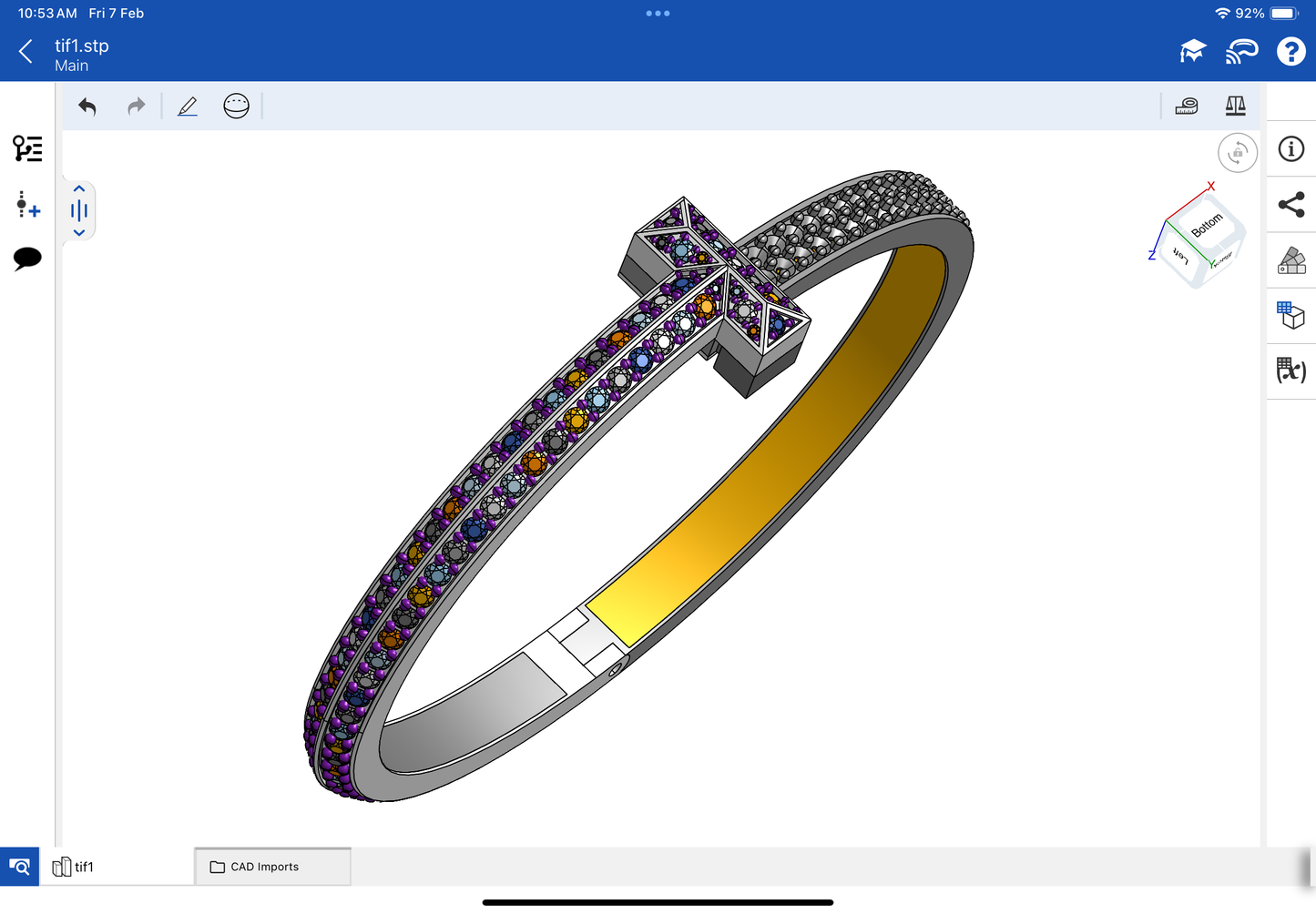 Tiffany T bracelet CAD file 3D model