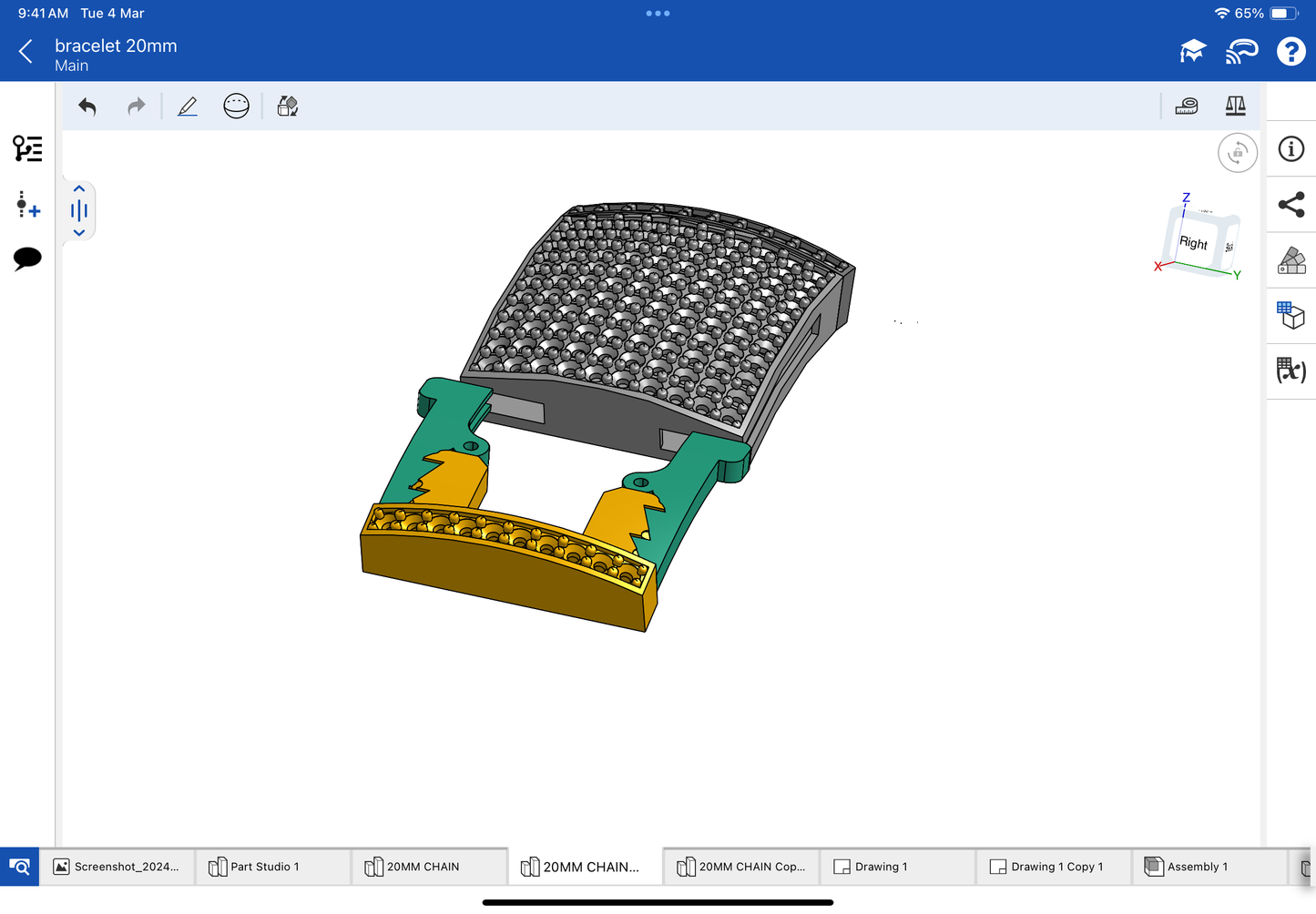 Lock with spring for bracelet CAD file 3DM file, STL file