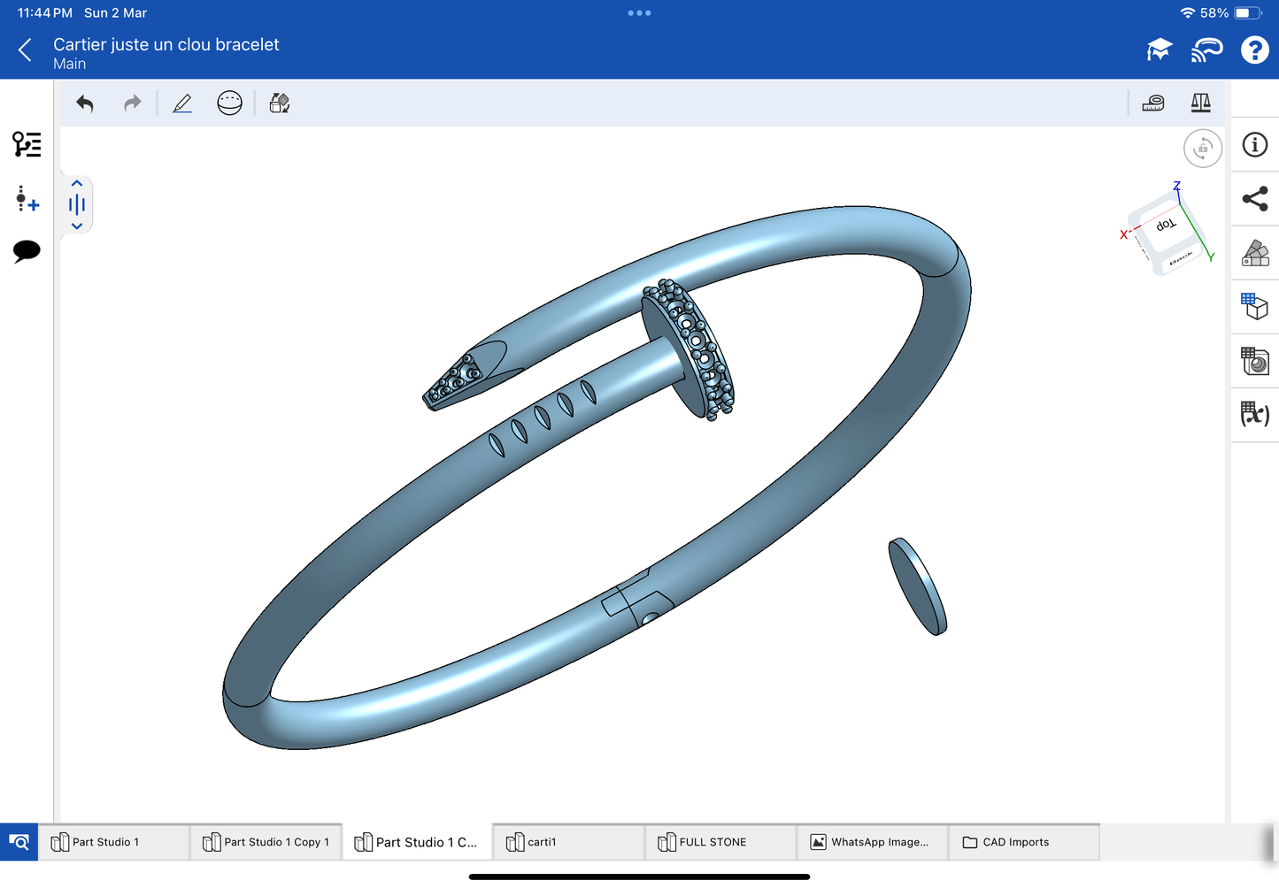 Cartier juste un clou bracelet CAD file 3DM file