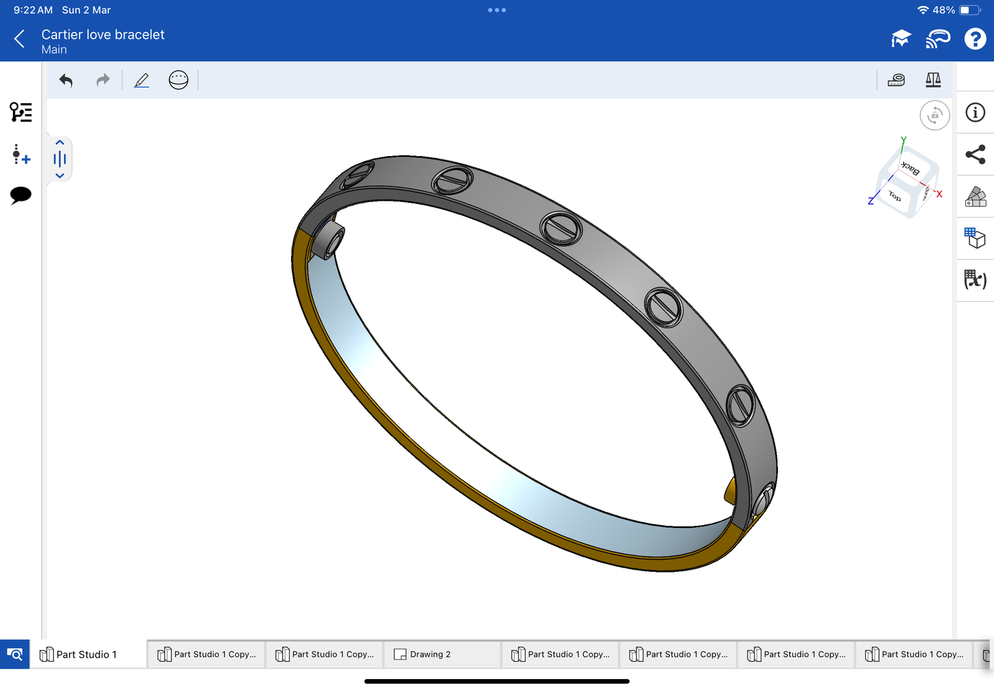 Cartier love bracelet with original lock mechanism CAD file 3DM file