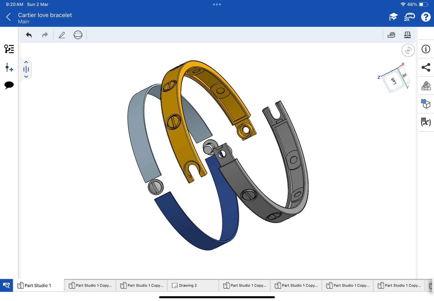 Cartier love bracelet with original lock mechanism CAD file 3DM file