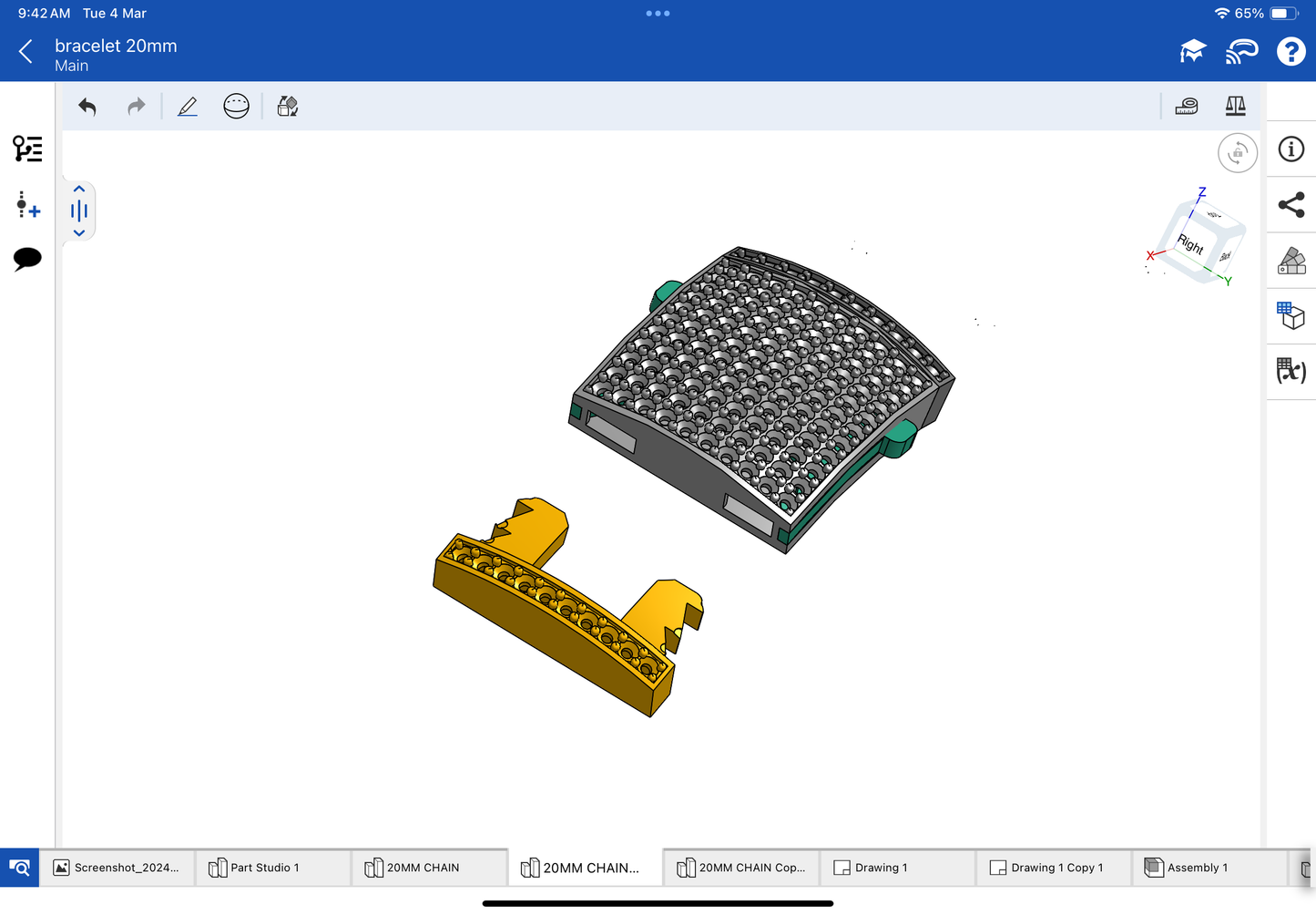 Lock with spring for bracelet CAD file 3DM file, STL file
