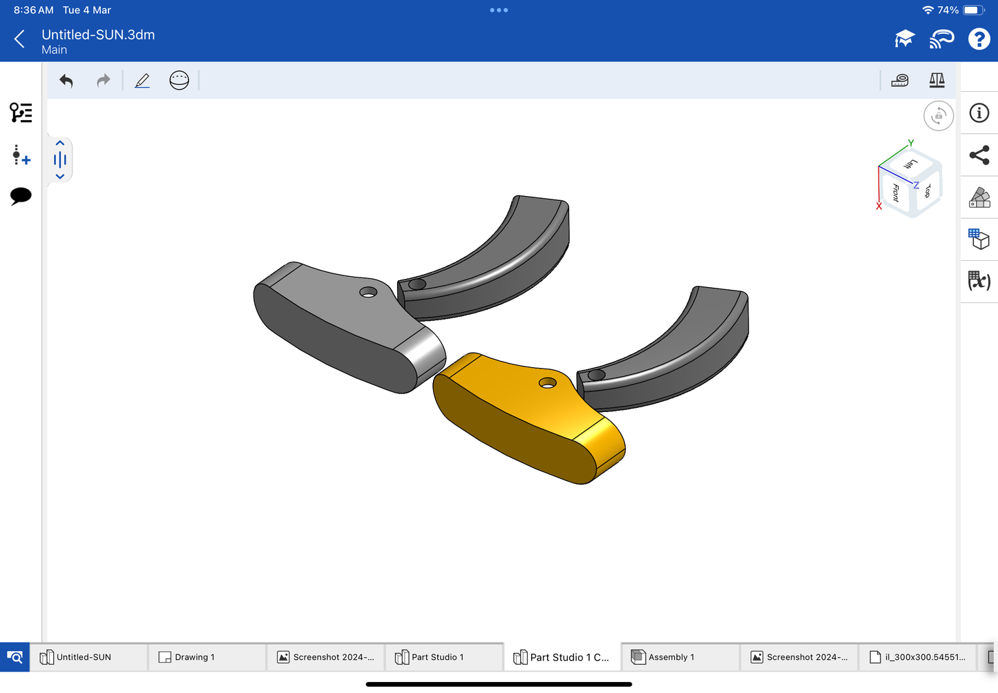 Cufflink mechanism CAD file 3DM file STL file