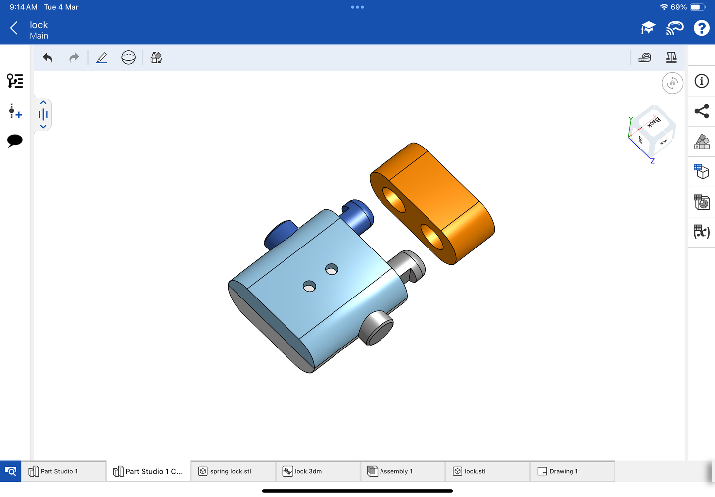 Lock with spring for bracelet and chain CAD file 3DM file