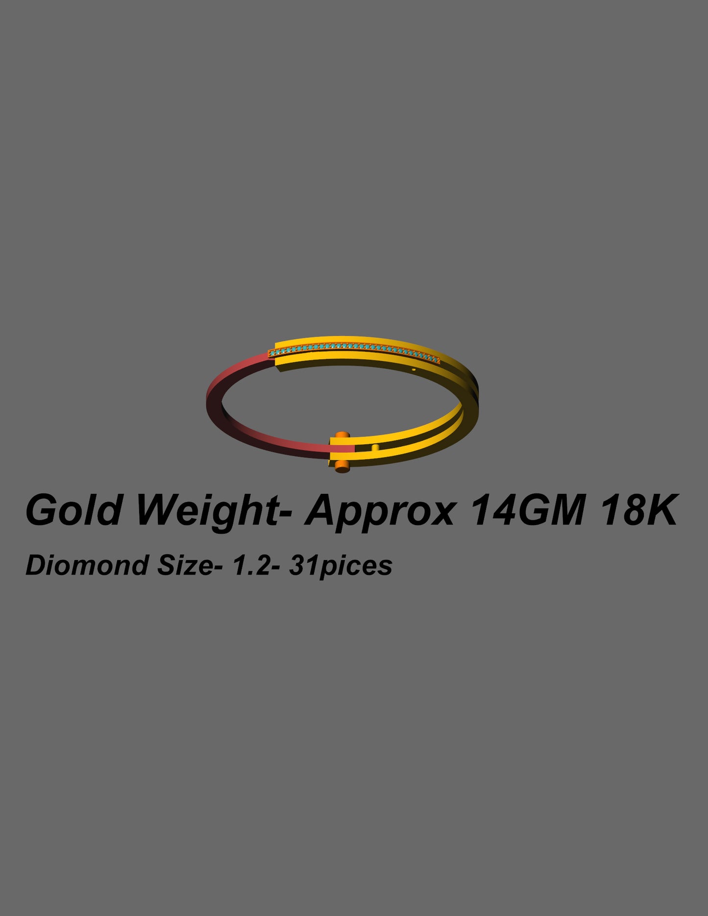 Handcuff Inspired Diamond Bracelet CAD Triple Mechanical Lock Design