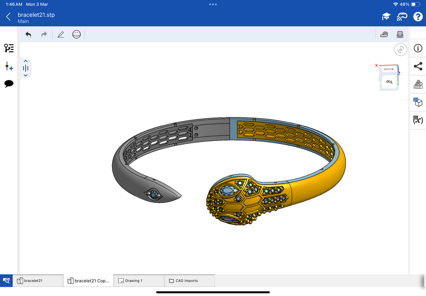 Bulgari serpenti bracelet CAD file 3DM file