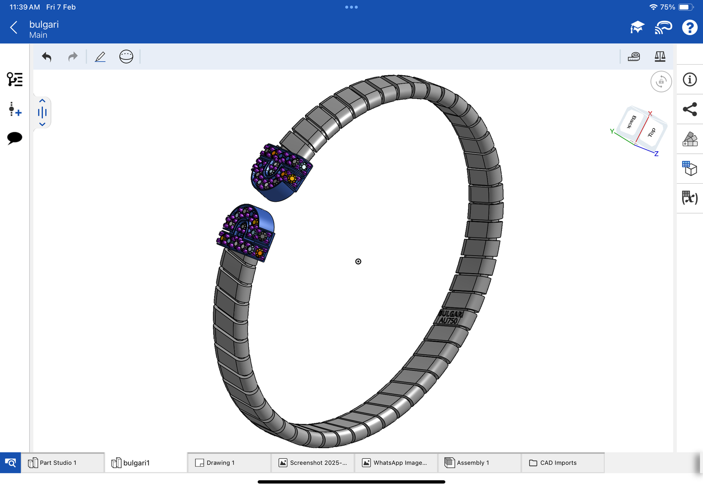 Bulgari serpenti bracelet CAD file 3DM file 3D model