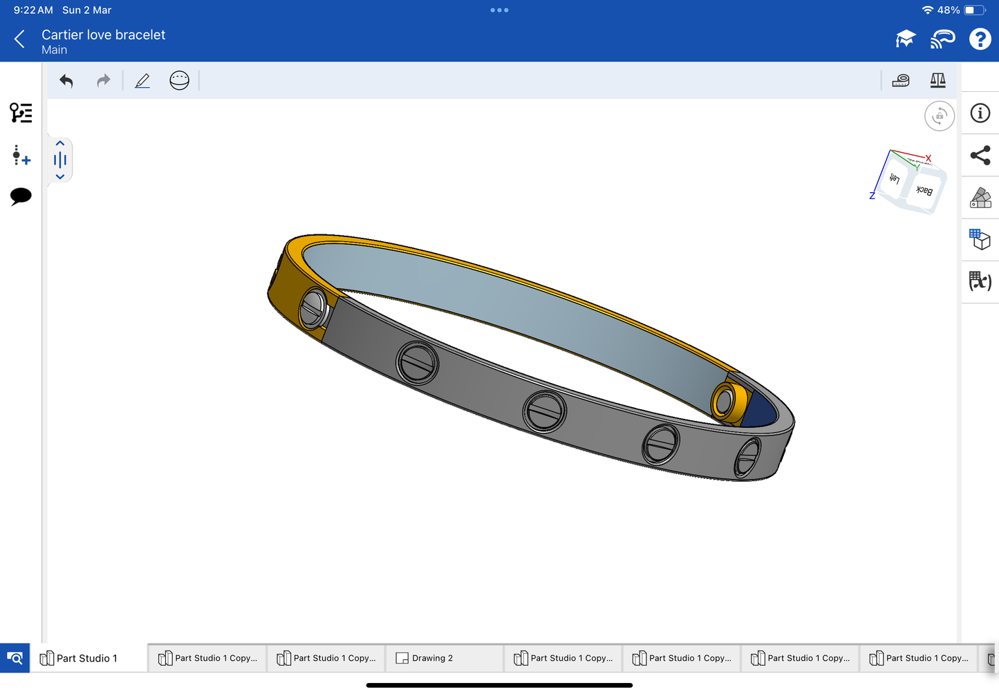 Cartier love bracelet with original lock mechanism CAD file 3DM file