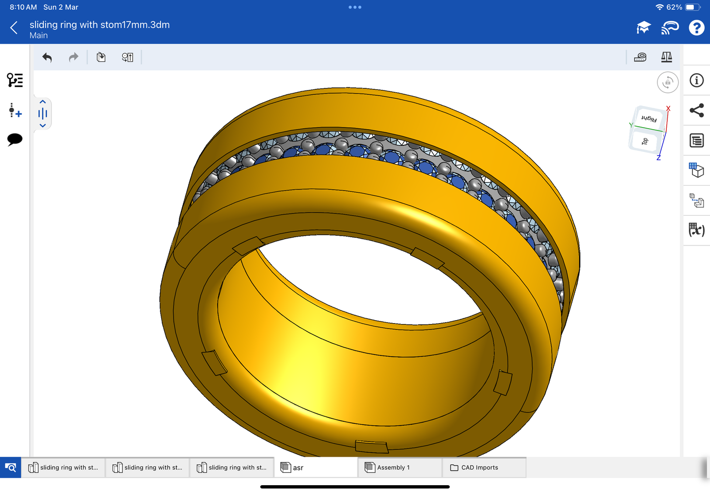 Stone colour, changing mechanism ring CAD file, 3DM file and STL file