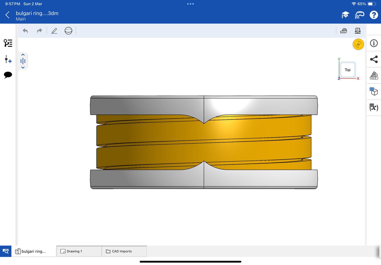 Bulgari B.zero1 ring CAD file 3DM file STL file