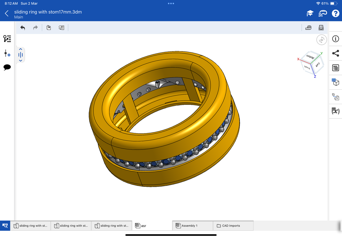 Stone colour, changing mechanism ring CAD file, 3DM file and STL file