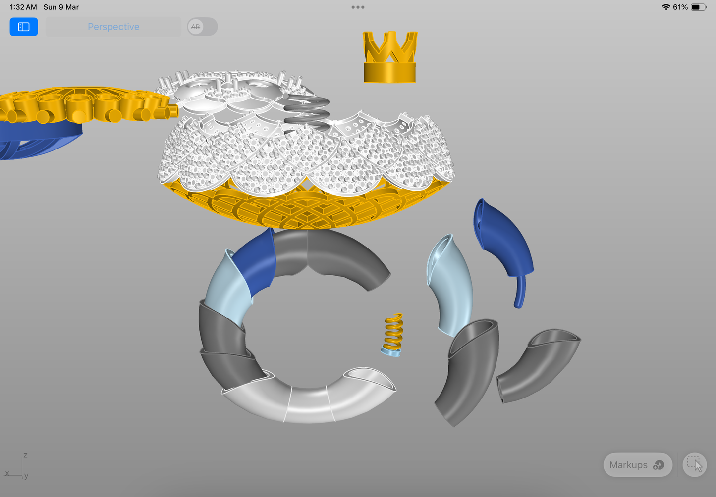 Six stone colour changing mechanism ring CAD file 3DM file STL file