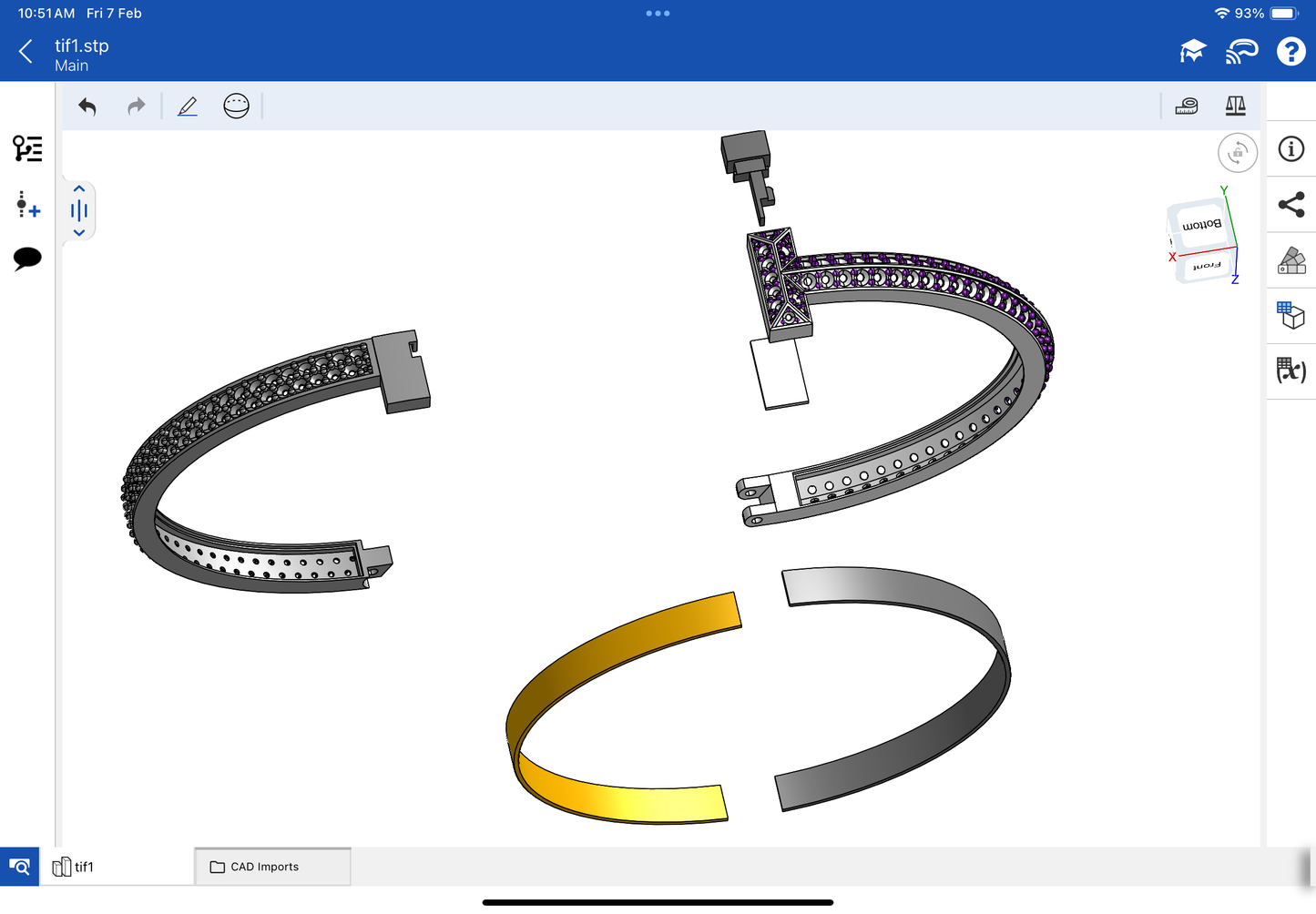 Tiffany T bracelet CAD file 3D model