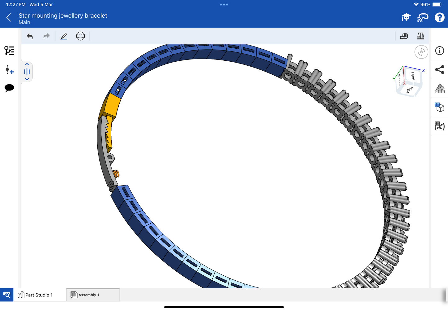 Star mounting jewellery spring bracelet, CAD file, 3DM file, STL file