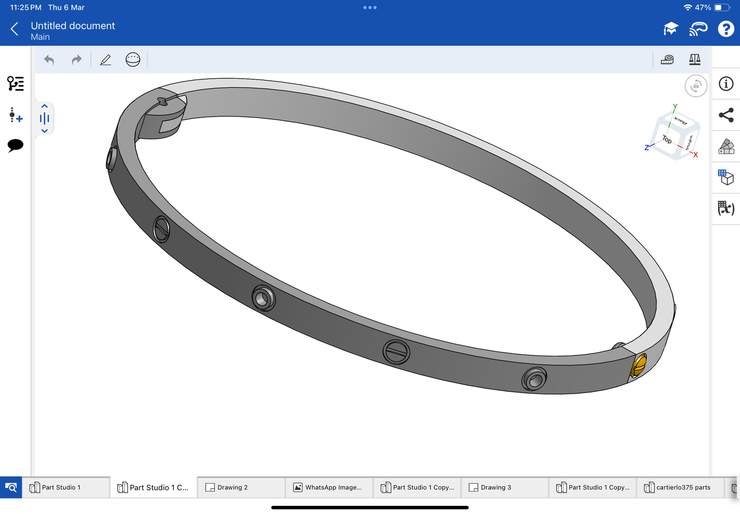 Cartier love bracelet narrow CAD file 3DM file