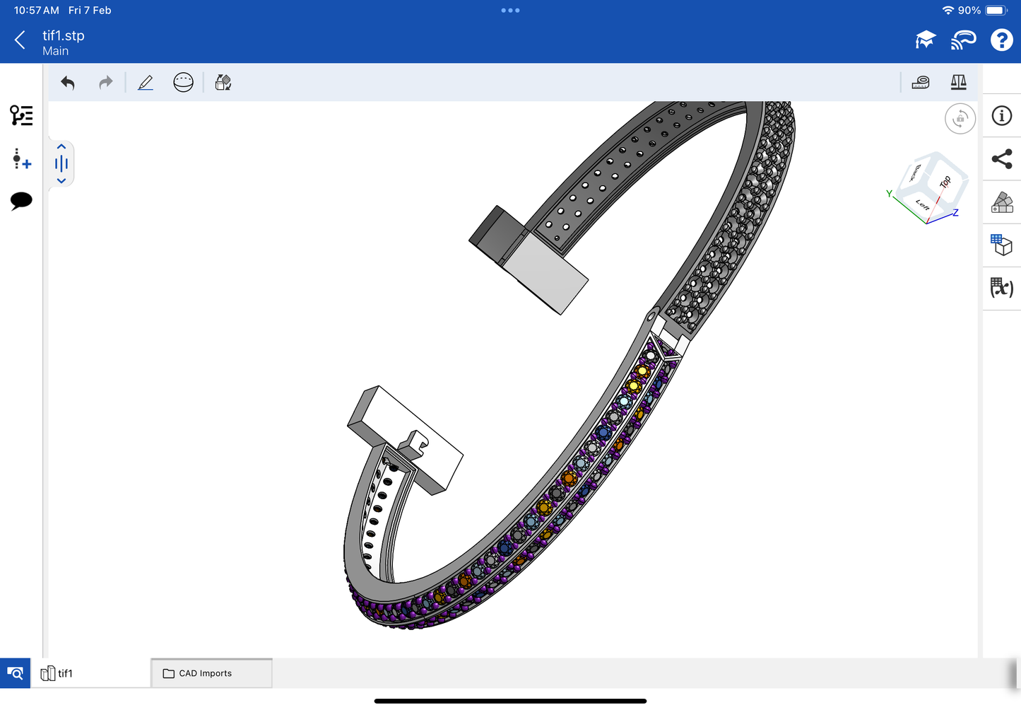 Tiffany T bracelet CAD file 3D model