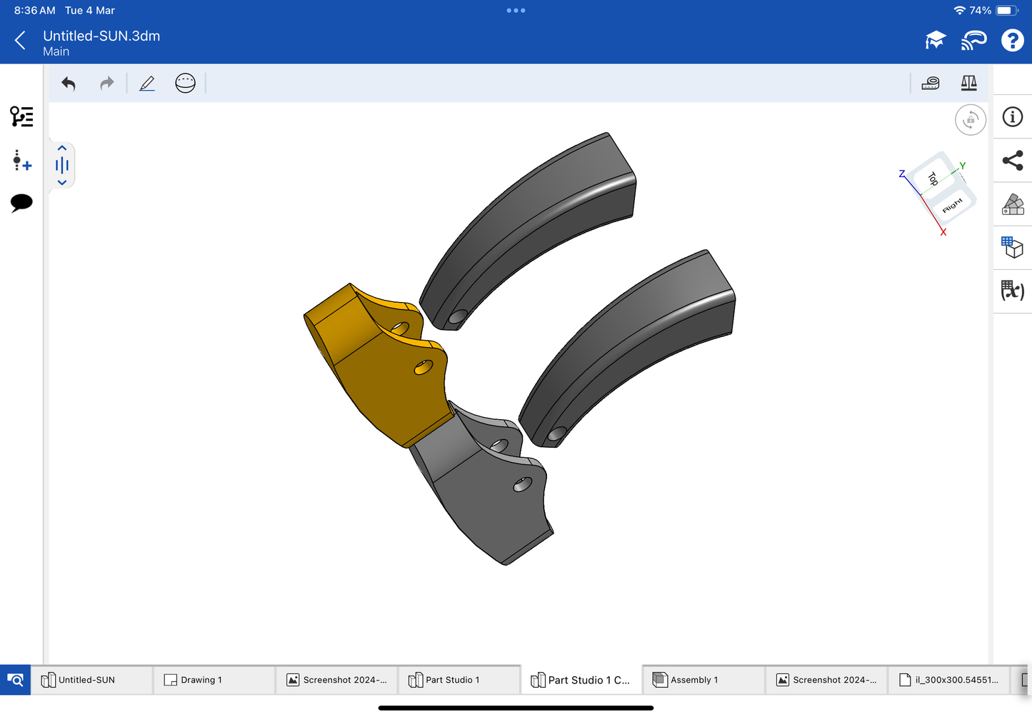 Cufflink mechanism CAD file 3DM file STL file