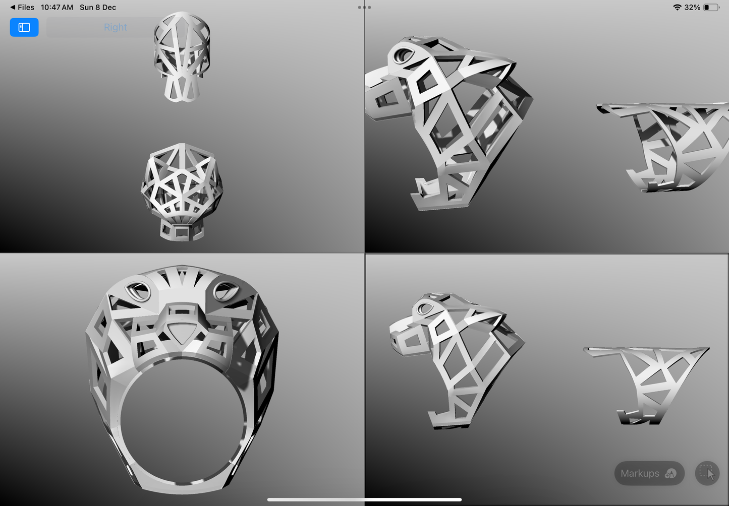 Cartier panther ring CAD FILE 3D model
