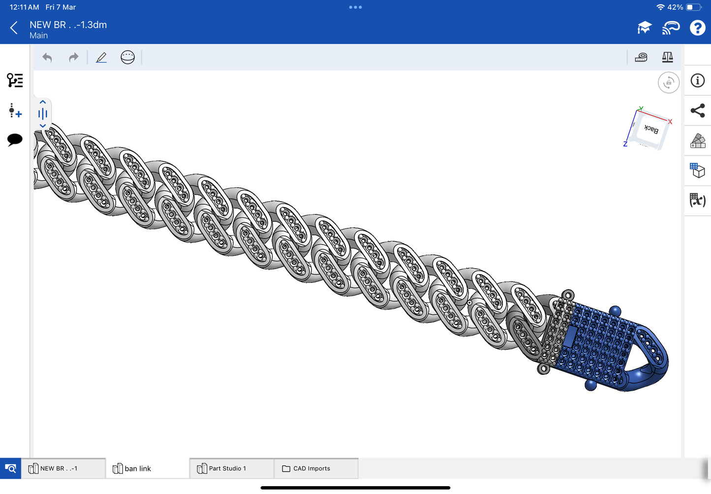 Cuban chain with single line stone CAD file 3DM file