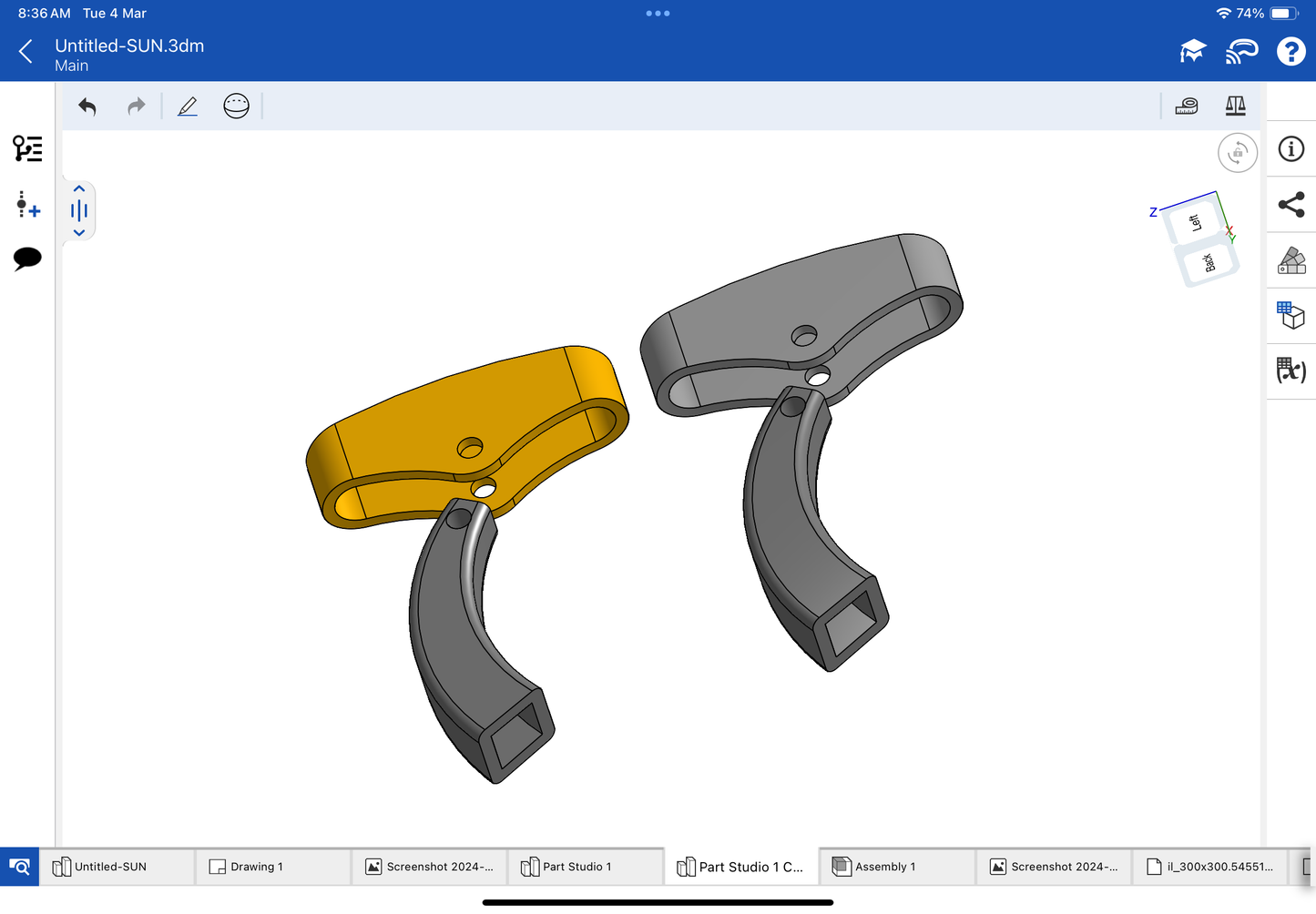 Cufflink mechanism CAD file 3DM file STL file
