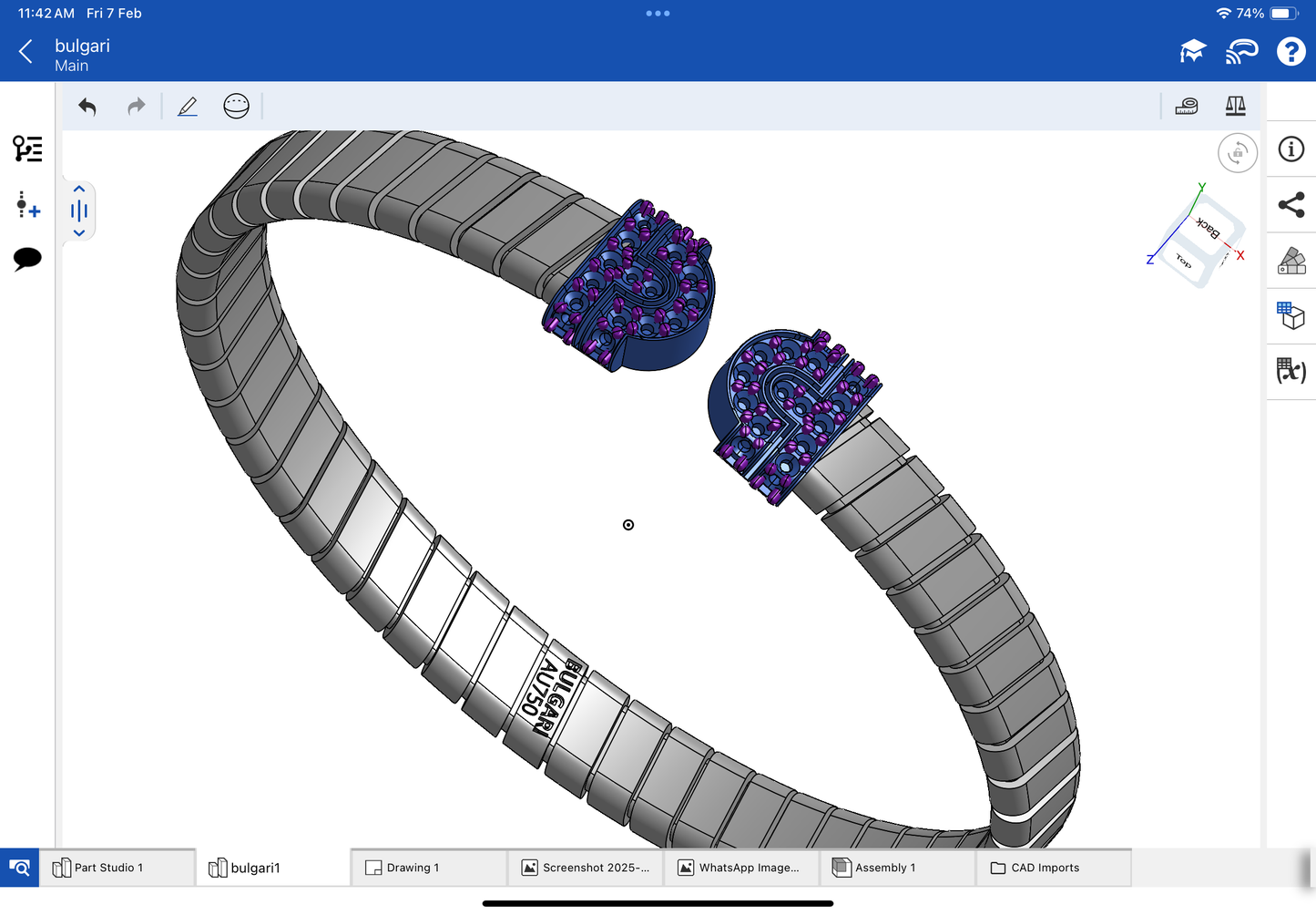 Bulgari serpenti bracelet CAD file 3DM file 3D model