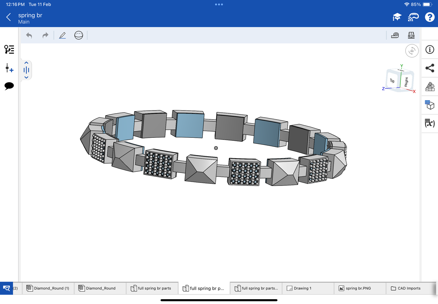 Stretchable bracelet CAD file 3DM file