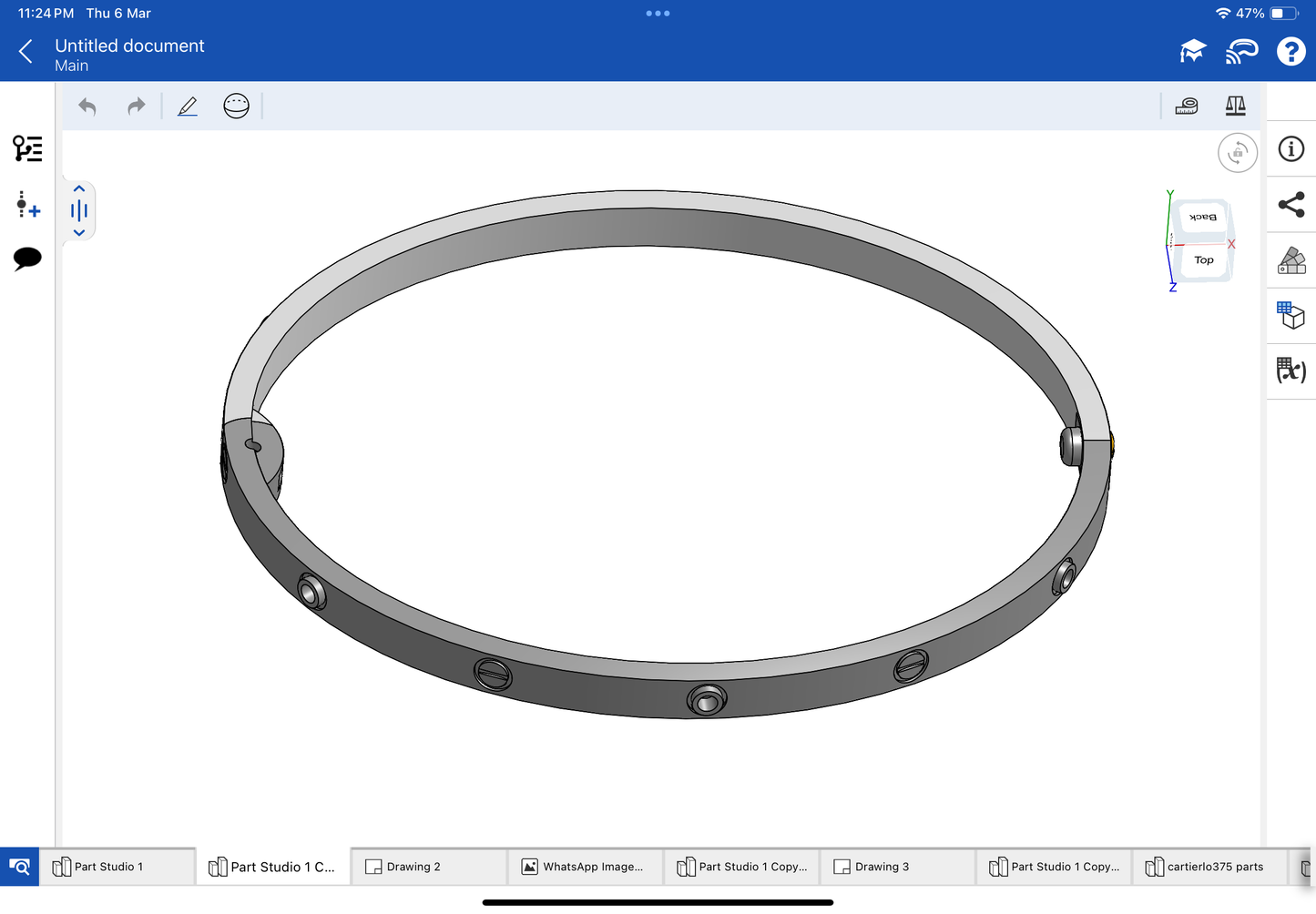 Cartier love bracelet narrow CAD file 3DM file