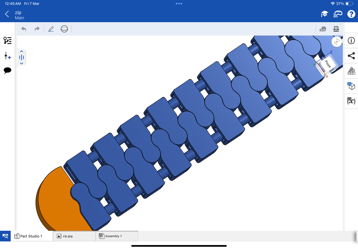Zip necklace CAD file 3DM file