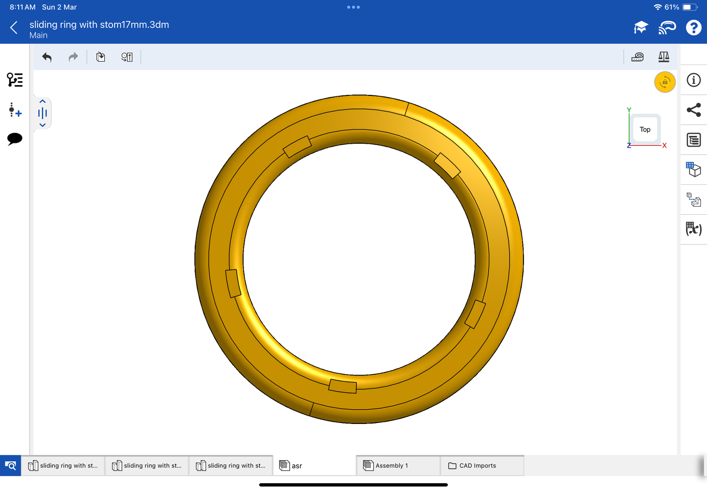 Stone colour, changing mechanism ring CAD file, 3DM file and STL file