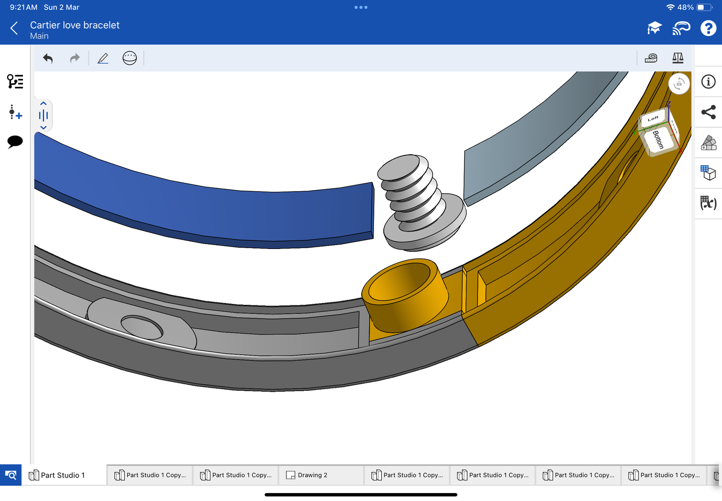 Cartier love bracelet with original lock mechanism CAD file 3DM file