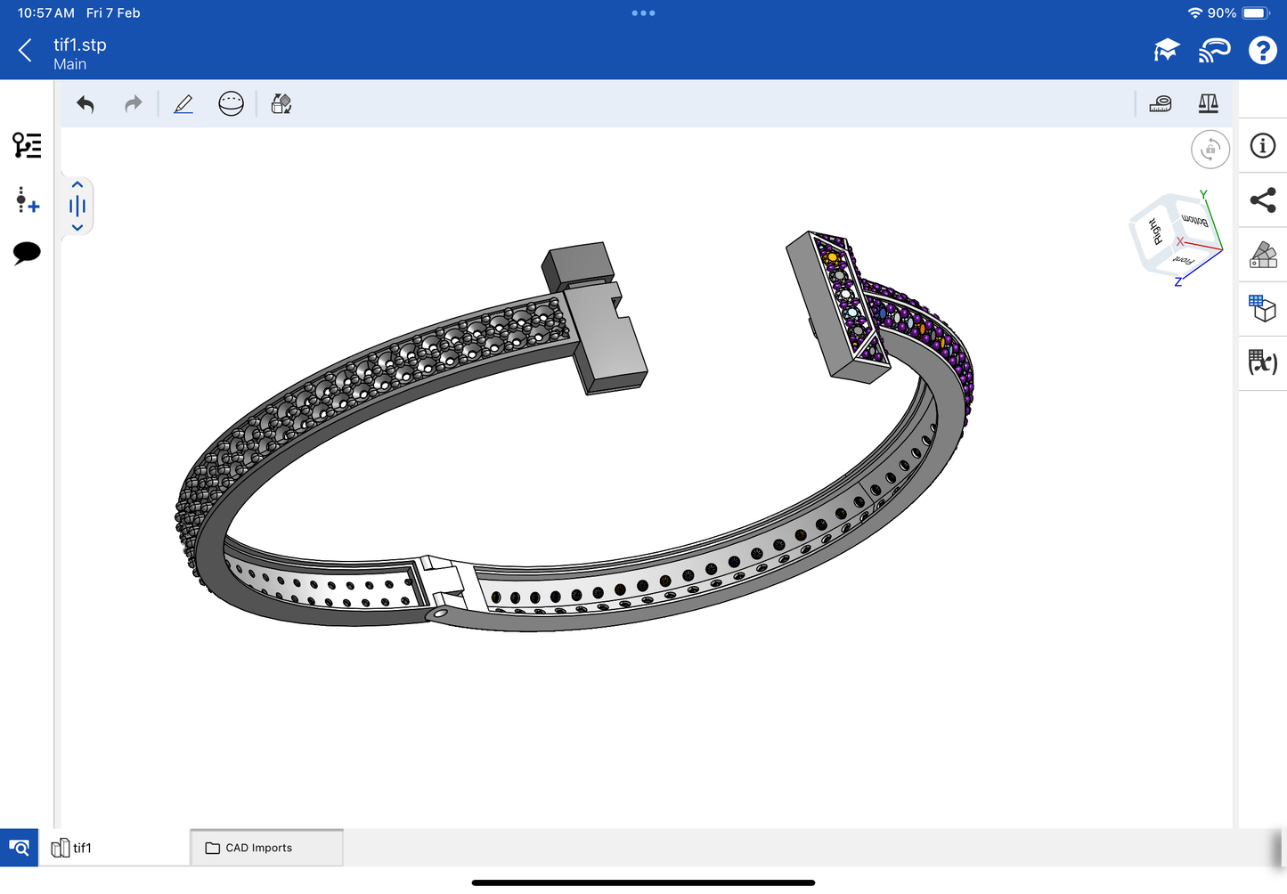 Tiffany T bracelet CAD file 3D model