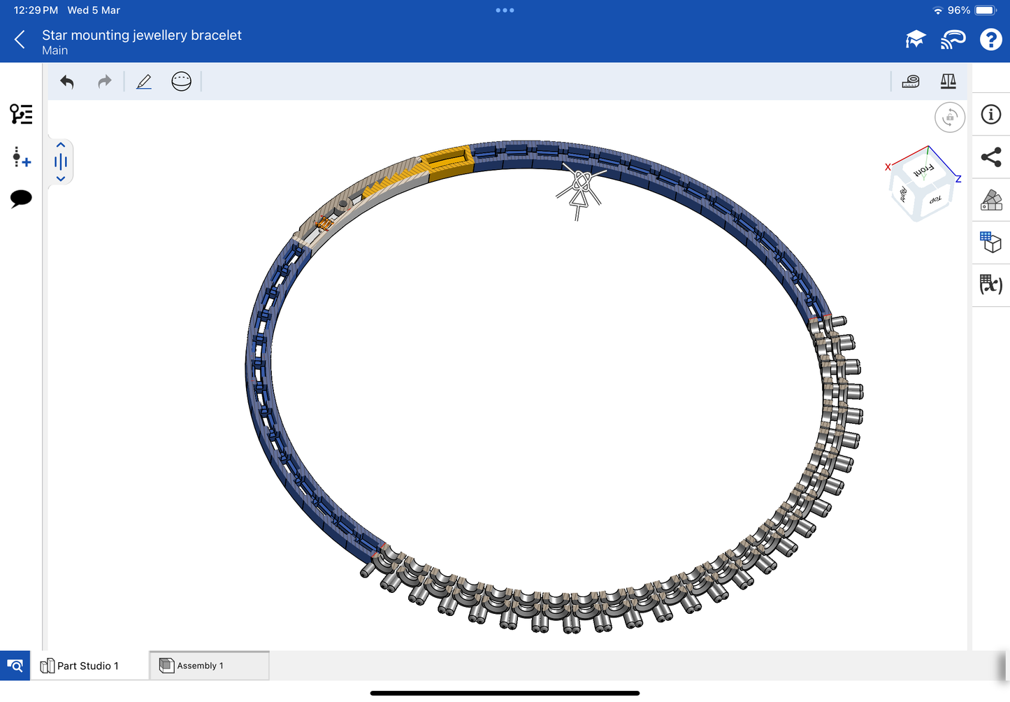 Star mounting jewellery spring bracelet, CAD file, 3DM file, STL file