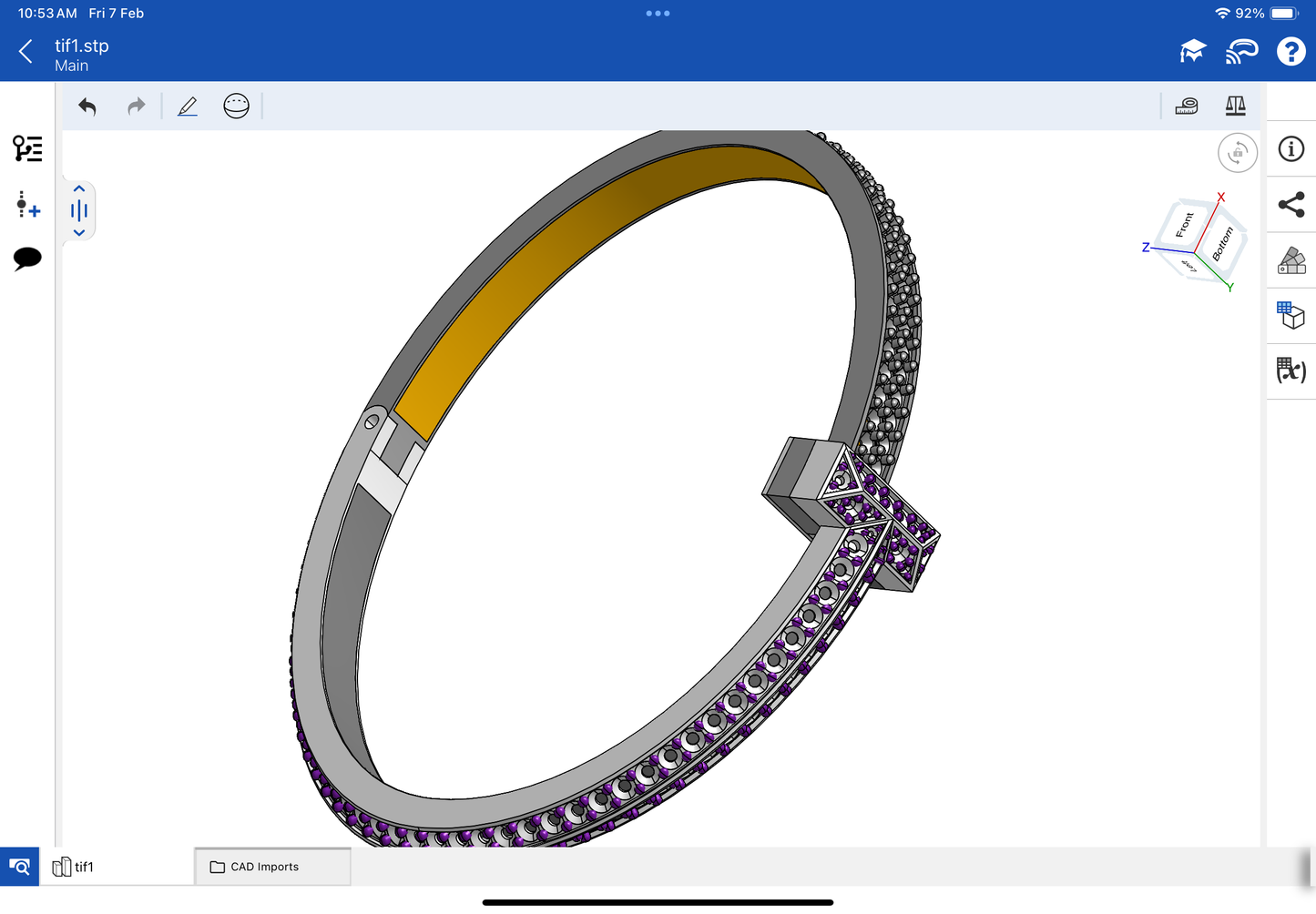 Tiffany T bracelet CAD file 3D model