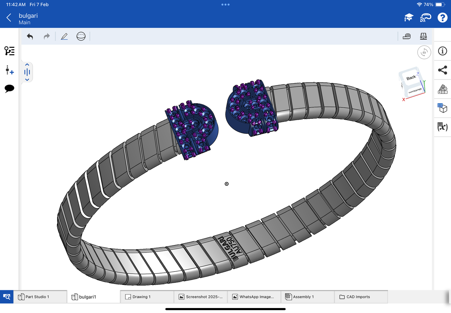 Bulgari serpenti bracelet CAD file 3DM file 3D model