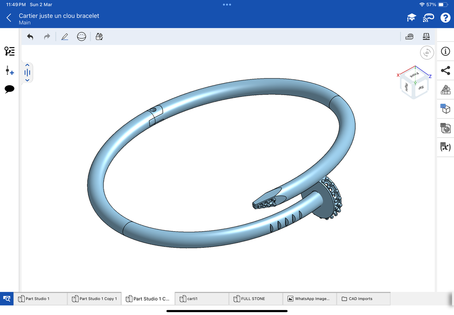 Cartier juste un clou bracelet CAD file 3DM file