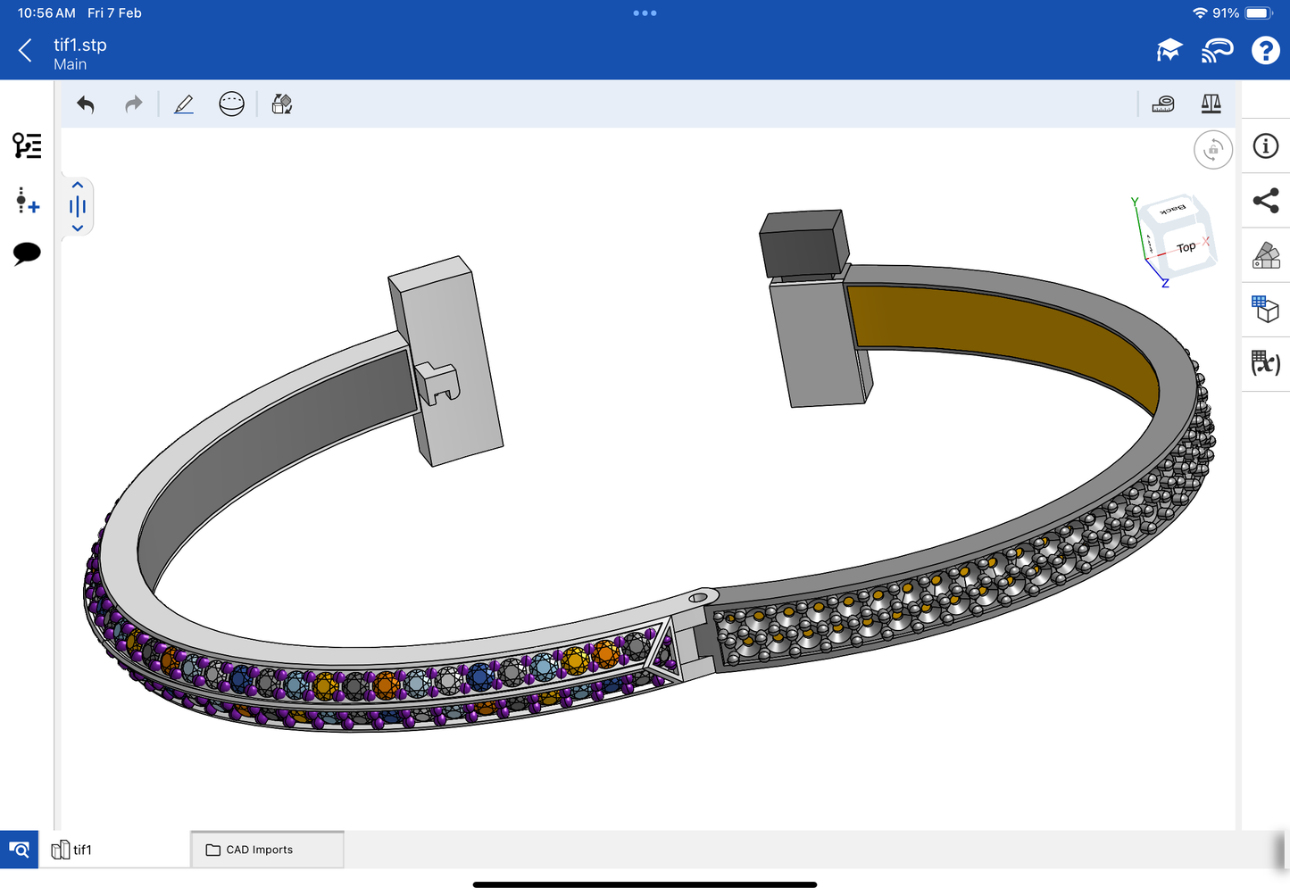 Tiffany T bracelet CAD file 3D model
