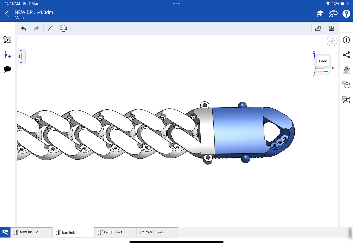 Cuban chain with single line stone CAD file 3DM file