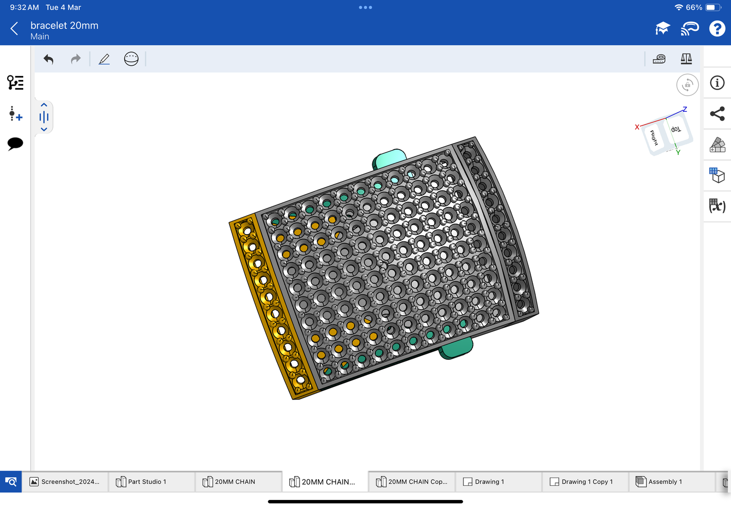 Lock with spring for bracelet CAD file 3DM file, STL file